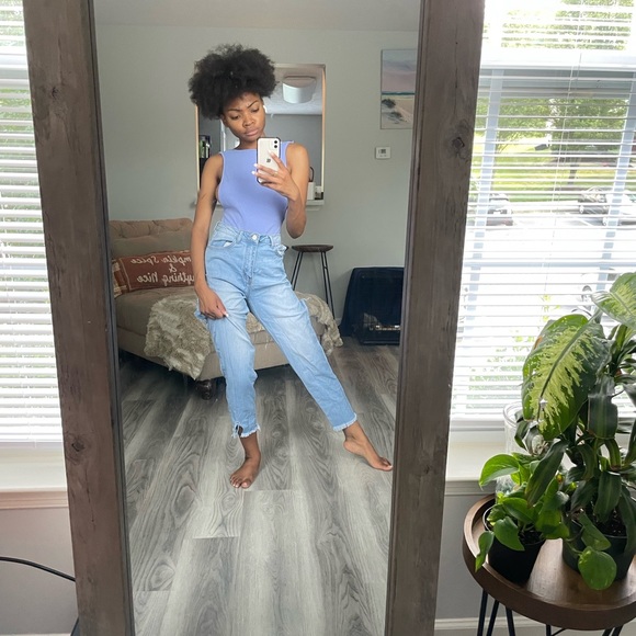 Baby Blue Super Distressed Boyfriend Jeans - Picture 9 of 11